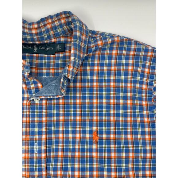 Ralph Lauren Mens Vintage Plaid Lined Button Down Shirt Large - Picture 2 of 5